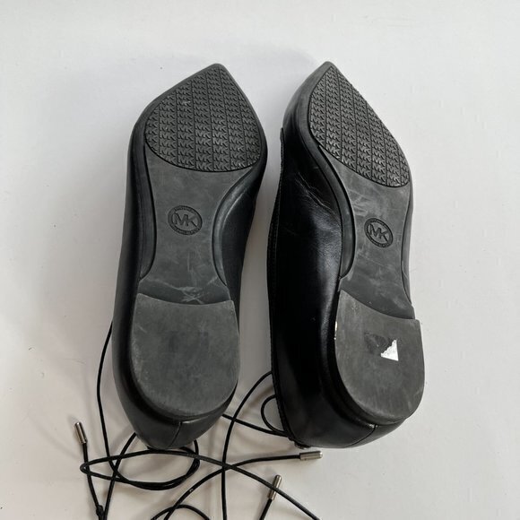 Michael Michael Kors Tabby Leather Lace-Up Strappy Flats Black‎ Womens Si… - Picture 9 of 9